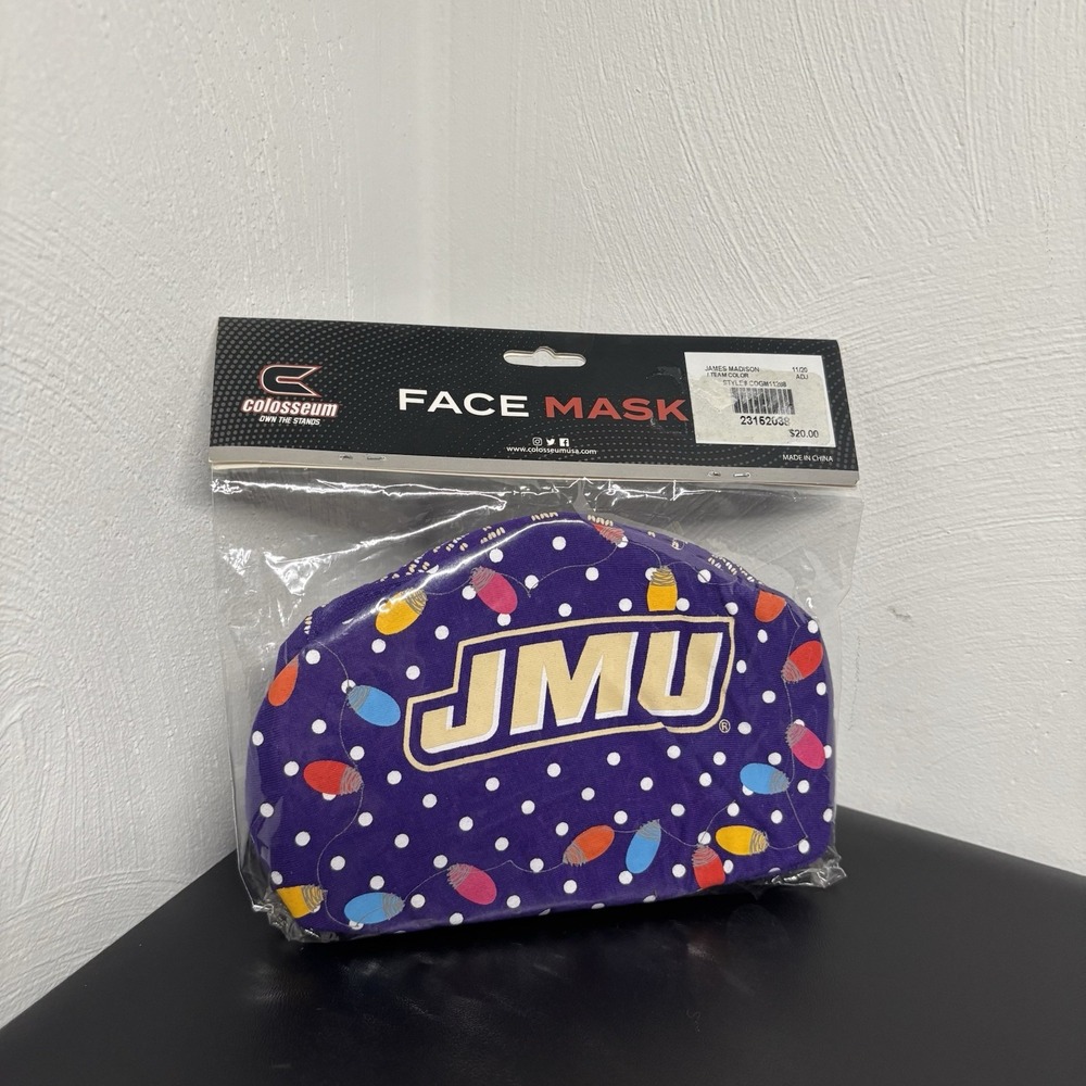 James Madison Face Mask 2 Pack Brand New Colosseum JMU Dukes